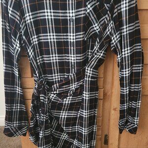 NWT Sanctuary plaid Faux wrap long sleeve dress Size Medium